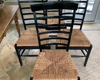 Set of 4 ladder back chairs in good condition. 42"h x 20"w - Price for 4 $295