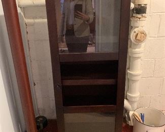 Cabinet in fair condition (missing one glass panel) $50