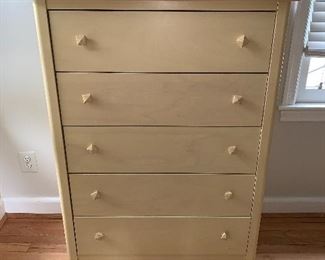 Storehouse bedroom dresser in a light creamy yellow color 4"x3"10". Great condition.  $250