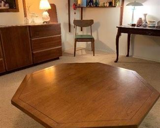 Octagonal wood coffee table 