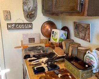 Lots of kitchen items and utensils 