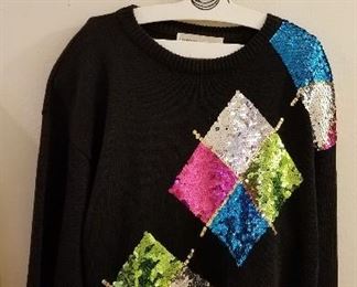 Victoria Harbour Black Sequin Sweater