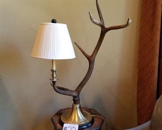 #22 ~ ($200) Beautiful Elk Antler Table Lamp 34”H 