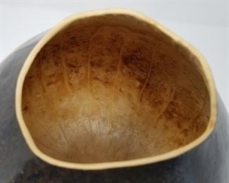#29 ~($50)  Interior of Gourd Art- etched horse- 10” H 