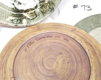 #73 ~($50) Signed Ellen Evans Decorative plate- set of 6 (3 lg, & 3 sm.)- Beautiful! 