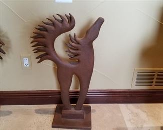#84 ~($100)  Iron Art- 29 " tall horse- (1 of 2)- Textured surface, very heavy! Signed by artist- 