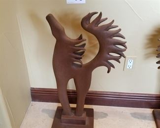#85 ~($100) Iron Art- 29 " tall horse- (2 of 2)- Textured surface, very heavy! Signed by artist- 