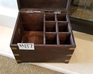 #87 ~($75) interior of Rustic Wood Storage box / bar- 15 " x 18 " x 14 "H