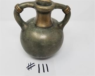 #111 ($15) small painted urn 8.5"tall.