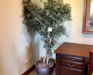 #23 ~($250)  Large Decorative Faux Spruce Tree - 6.5 foot Tall x approx. 45” w