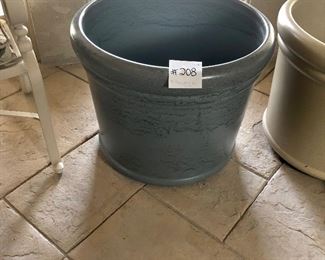 #208 ($40) XL pot (heavy ceramic) gray 23.5"diameter x 19" tall. 