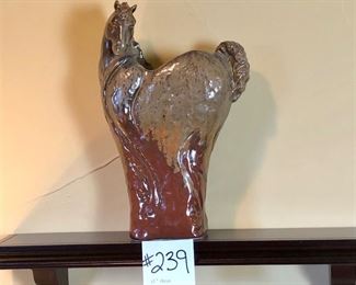 #239 ~ ($15) ceramic horse statue 15" tall