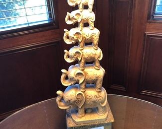 #257 ~ ($60) Stacked elephant table lamp (two available in the home)