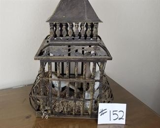 # 152~ ($75) Tin Weather Vane with 2 birds and a nest at bottom ~  33" tall 