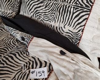 #159~($50) Animal print queen size bedding, includes duvet, sheets, shams and pillows.