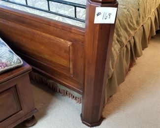#168 ~($600)  Bob Timberlake queen size solid cherry bed frame with iron accents.  With Pillow top mattress and box spring.  Great condition! 