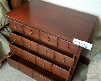 #176 ~($200) Bob Timberlake solid cherry night stand, great condition, comes with protective glass top.  Measures 30"W x 18"D x 30"H.  4 long drawers.