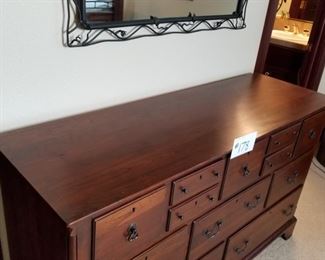 #178 ~($300) Beautiful solid cherry Bob Timberlake dresser with a lot of useful drawers, including lined jewelry drawers.  Measures 60"W x 19"D x 35"H.  Comes with protective glass top.   Great condition!
