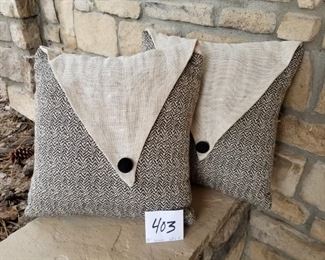 #403 ~ ($15) set of two decorative pillows.  Nice quality!
