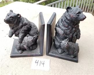 $414 ($25) set of bear bookends, black rustic look.  9" tall.  Cute!  