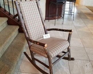 #419 ($200) Log rocking chair, great condition and very well made!