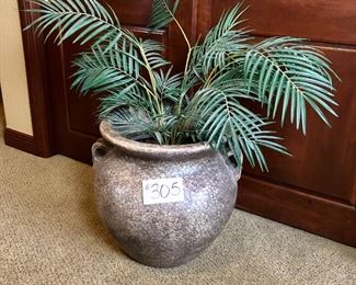 #305 ~ ($50) Large pot with faux plant. Heavy! 