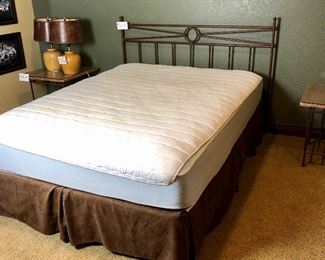 #309 ~ ($200) Queen size bed - Iron Frame, Headboard  and Mattress. Good, clean condition