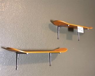 #312 ~ ($30) Cool Skateboard wall shelves- set of two with wall brackets- 31" L