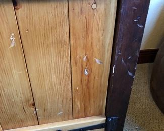 #551 ($150) Two piece  Pine Cabinet with Bookcase- *shows some wear to the wood, see photos for close up*