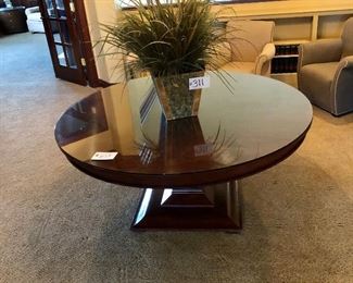 #258 ($250) Large solid cherry pedestal table measures 66" diameter 30"H.  Very good condition! Comes with protective glass top. (removable).  Chairs not included.