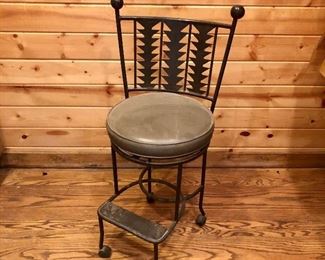 Swivel Iron Bar Stool  with Foot Rest $50