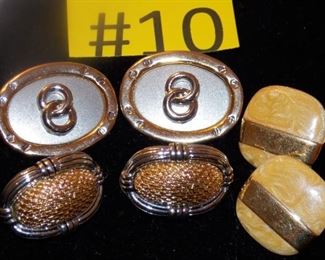 #10 Clip on earrings $5 each. Go to Tas-Estate-Sales.com to purchase.   Far right yellow tone are Monet.