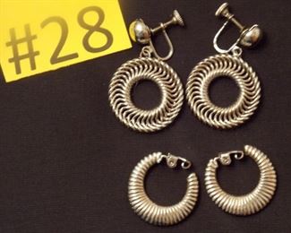 #28 Silver earrings clasp and screw back $3 each.  Go to Tas-Estate-Sales.com to purchase.