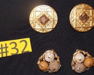 #32 Clip on earrings $5 a set.  Go to Tas-Estate-Sales.com to purchase.