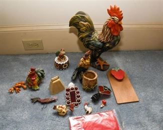 33. Group Lot Of Chicken Themed Decorative Items