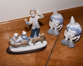 51. Four 4 Clown Figurines