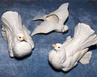 56. Three 3 Decorative Bird Figurines