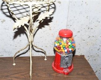 128. Metal Stand and Bubble Gum Machine