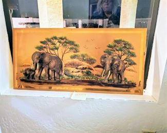Copper 3D elephant wall Art