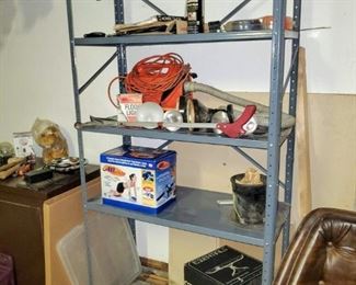 Garage Items and metal Shelf