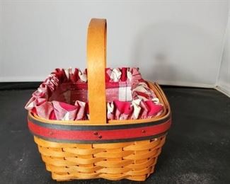 Longaberger Cherry Basket 2001 with Red and Forrest Green Accents