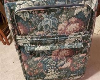 1 Atlantis .Green Floral Suitcase with Wheels