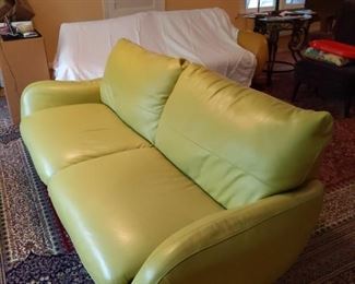 Super Funky Italsofa Green Leather Sofa https://ctbids.com/#!/description/share/416434
