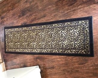 Leopard rug runner,  5'L x 20"W,  $20  