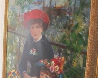 $115.00 Renoir Oil Reproduction "Two Sisters" 45 x 38