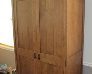$600.00 Stickley wardrobe with closet rod and 2 bottom drawers 77 x 42.5 x 21.5