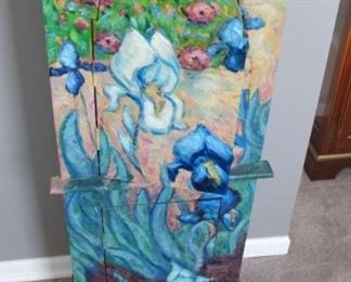 $45.00 Hand Painted Van Gogh style cabinet 43 x 18.5 x 9