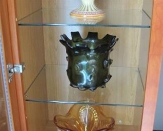 Various Art glass make offer plus Porcelain Capodomonte on top is $35.00