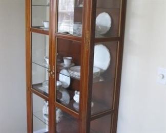 $1200.00 Baker China / Curio Cabinet with lights. 86 x 39 x 14.5 (crown not in measurements)