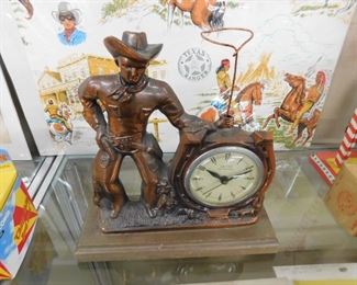 1950's United Figural Cowboy Western Clock